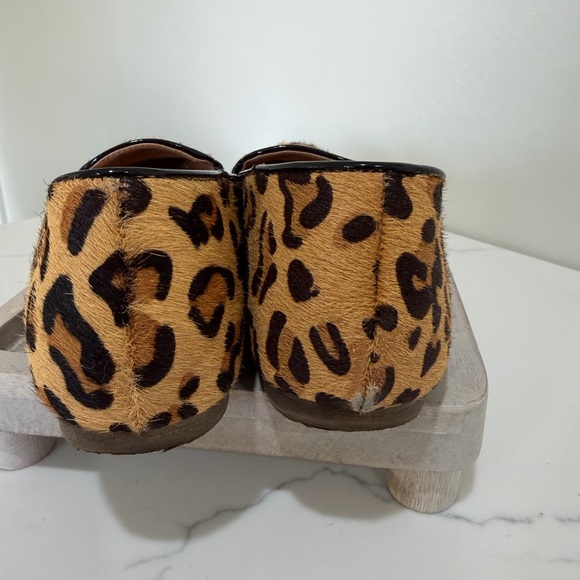 J Crew Shoes Womens 8 Brown Leopard Print Loafers Slip On Calf Hair Animal - Picture 4 of 7